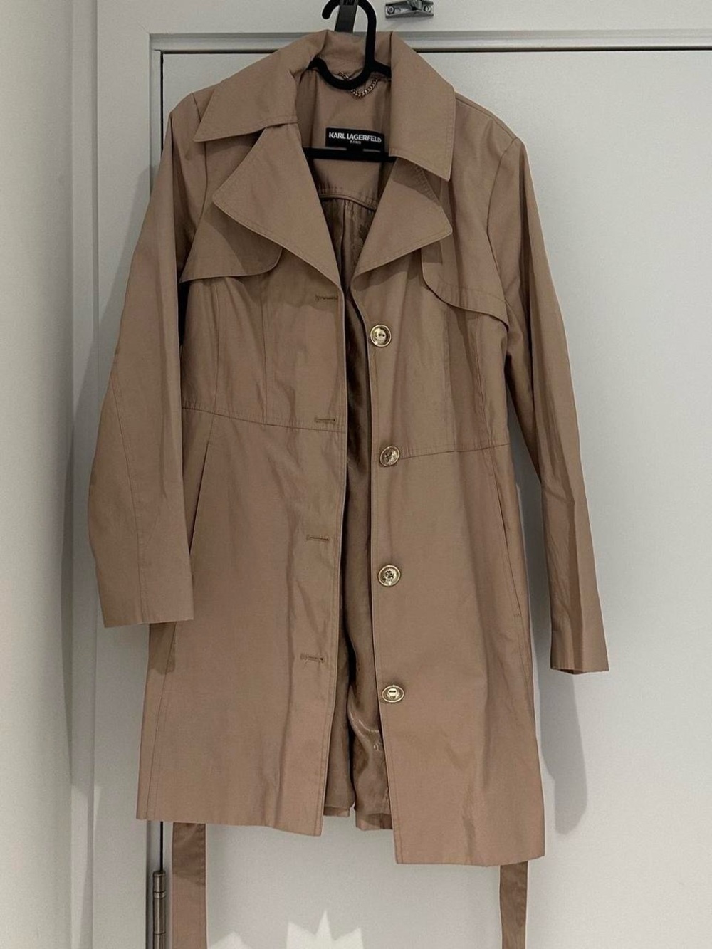 Karl Lagerfeld Beige Trench Coat with Belt